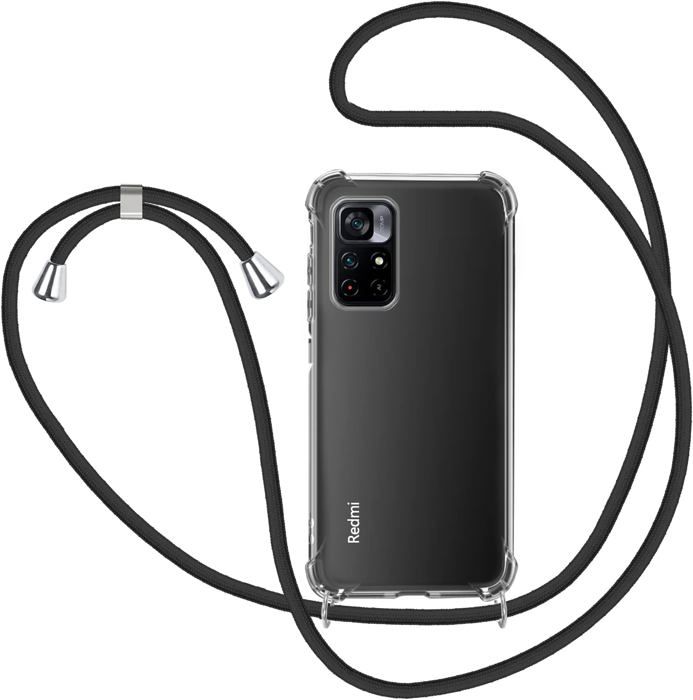 Coque Collier Pour Xiaomi Redmi 9 – Rayures Noir/blanc, étui Avec Cordon (mtb More Energy)