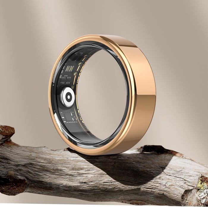 Bague Connectée Santé - Moniteur Fréquence Cardiaque, Sommeil, Oxygène - Étanche, Recharge Sans Fil - Tailles 7 à 14