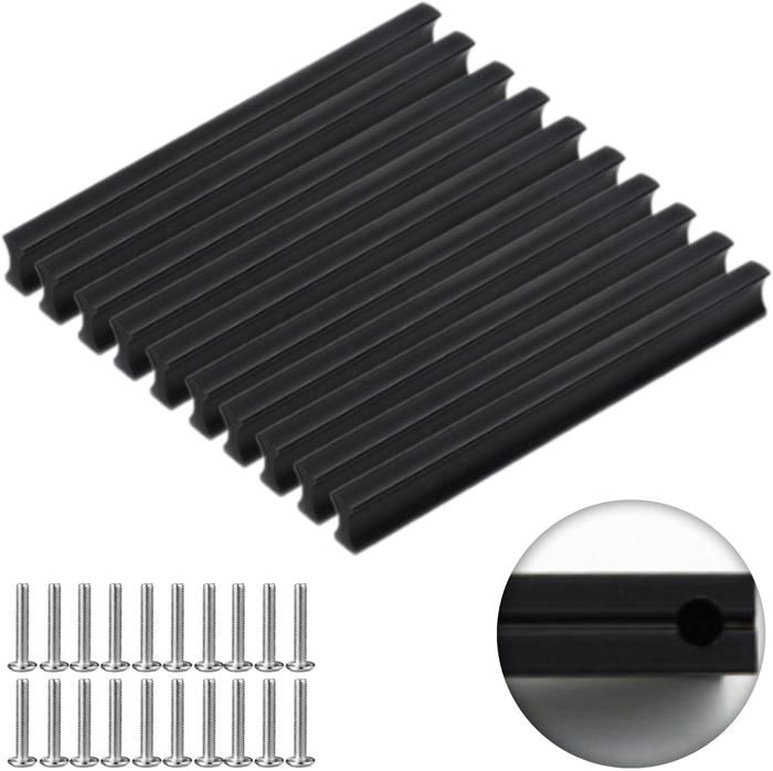 Profilé En C Aluminium M8 Percé 2m - Rainure 8mm, Anodisé Argent, Avec 10 Vis 3x16mm