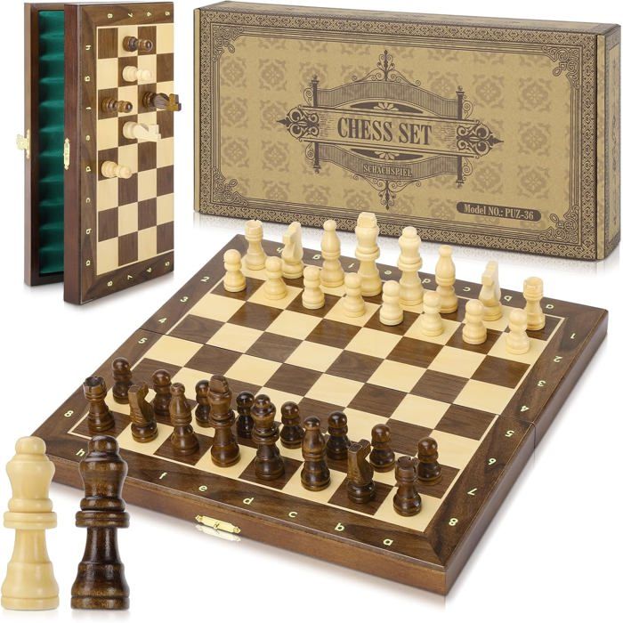 Jeu D'échecs Magnétique En Bois Pliable – Voyage – Éducatif – Pour Enfants & Adultes – Stratégie Et Loisir