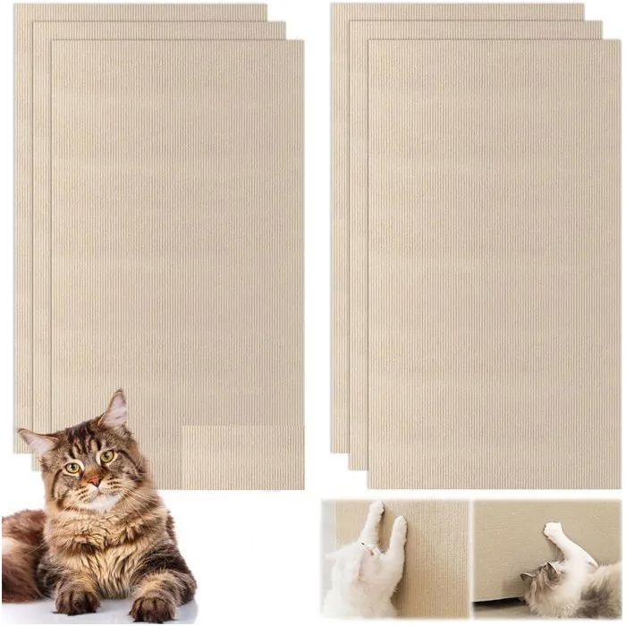 Meilleurs prix pour Griffoir Pour Chat Auto-Adhésif 5 Pièces 30X60 Cm Tapis Griffoir Chat Canapé Climbing Cat Scratcher Grattoir Chat (Kaki GRIFFOIR