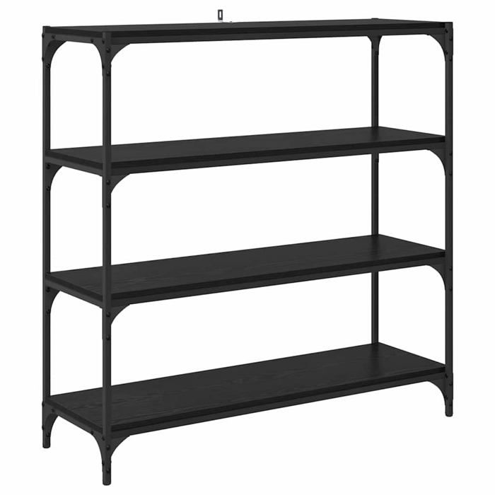 Bibliothèque industrielle - vidaXL - Chêne Noir - 100x33x100 cm - Bois dingénierie et fer - 3 étagères