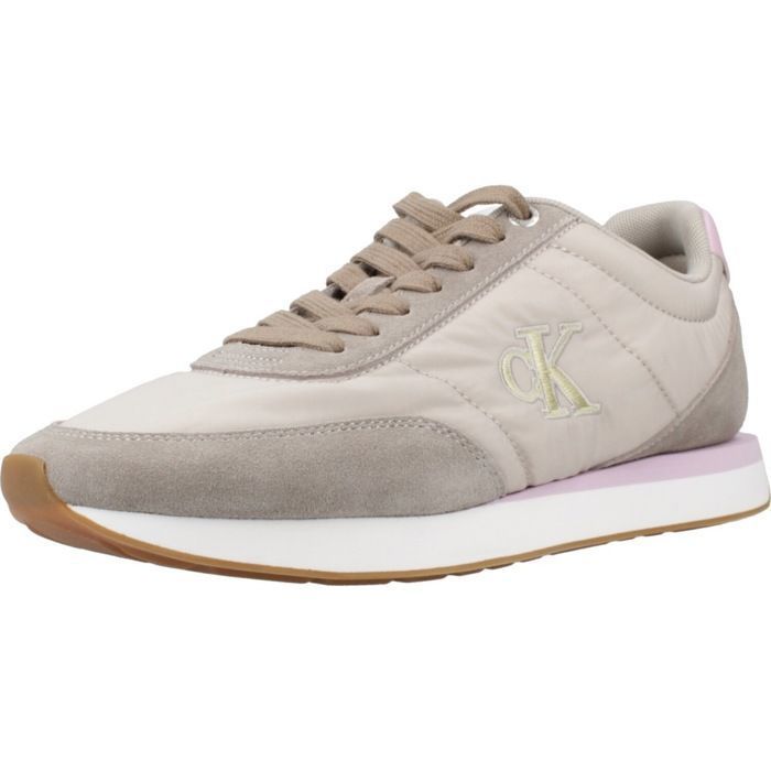 Calvin Klein Chaussure Calvin Klein Modèle Retro Runner Lace Up Ny - Coleur Beige