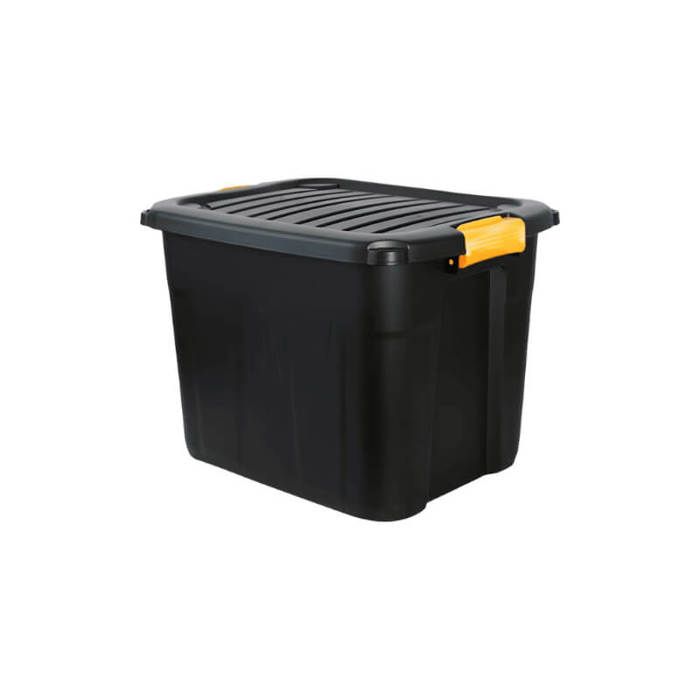 Bac de rangement - JUANIO - 60 L - 60x39x41 cm - Plastique - Noir ...