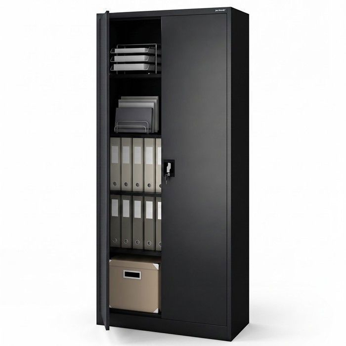 Armoire métallique de bureau ou datelier JAN H2200 900 x 2200 x 400 mm noire