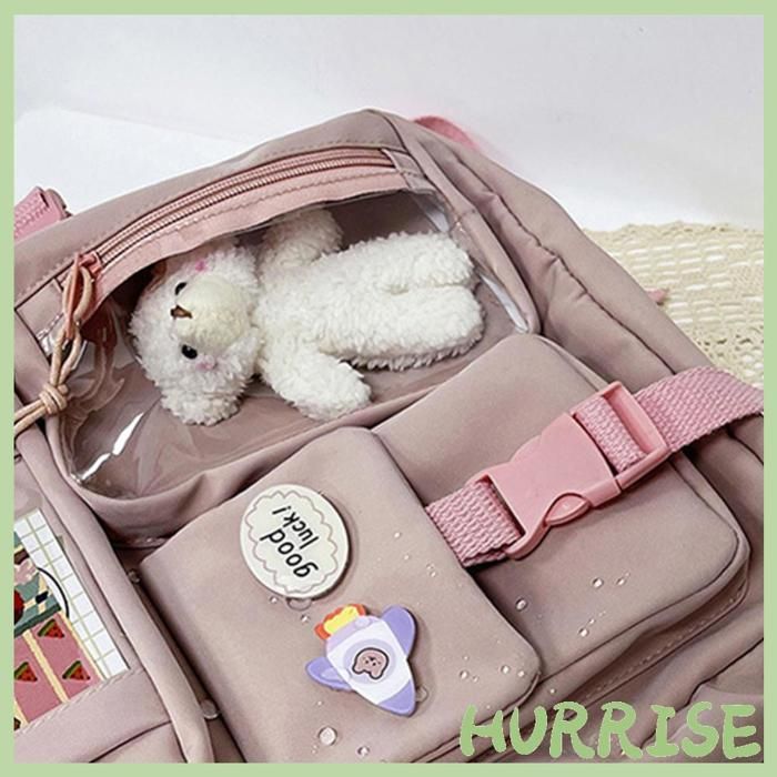Garosa sac à dos daccessoires ours mignon pour lécole Sac à dos Kawaii de grande capacité accessoires ours lunettes parure