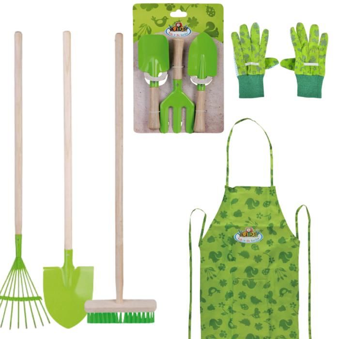 Kit 9 outils de jardinage pour enfant Vert Esschert Design | Leroy Merlin