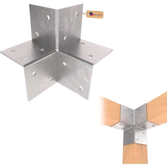 GeZu Impex Connecteur d’Angle Pergola 121 x 121 Galvanisé à Chaud ...