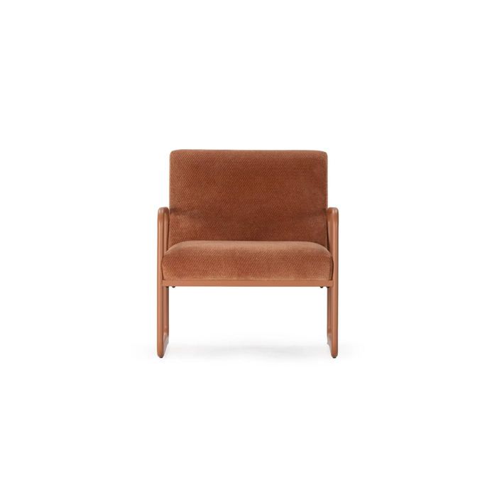ORIO - Chaise pieds en métal - Terracotta