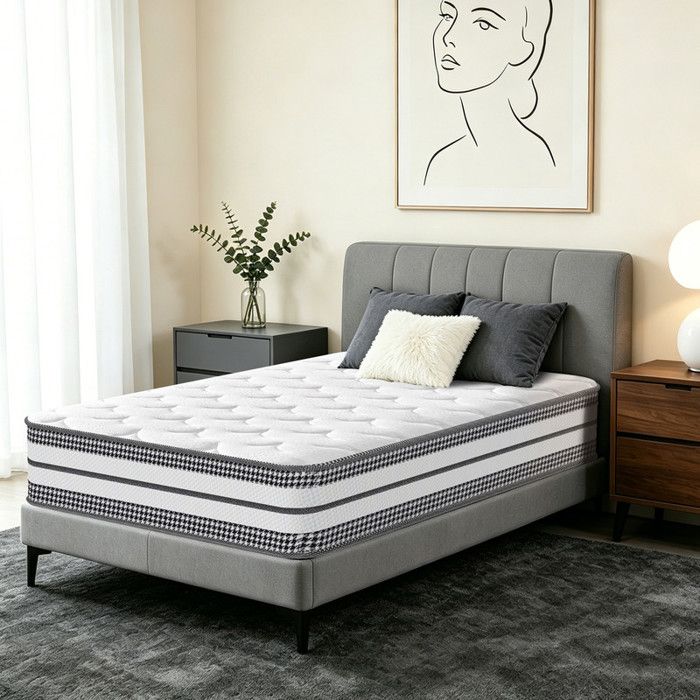 Matelas Mémoire de Forme 90x200 cm Épais 26cm Fermeté Moyenne Soutien à Haut Rebond Ergonomique Respirant Oeko-Tex
