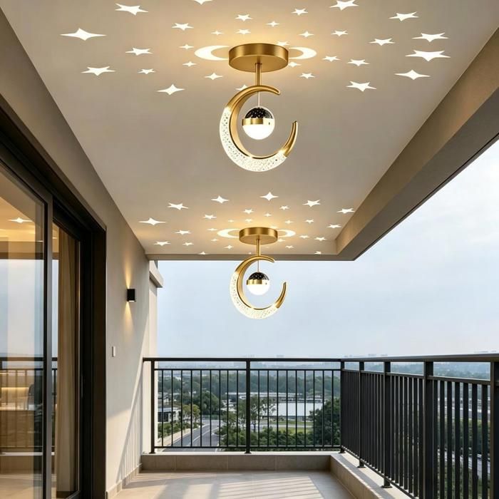 iDEGU 2pcs Plafonnier Moderne 16W LED Lampe de Projection Moderne Lustre Abat-jour en Métal et Aluminium Or Lumière Chaude 20*25cm