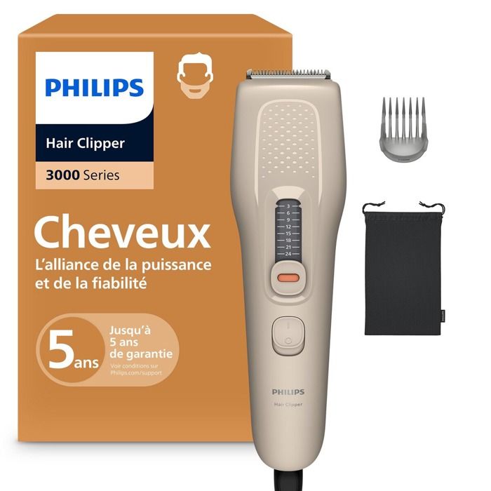 Tondeuse homme Philips Tondeuse cheveux Series 3000 HC3734/15 Beige