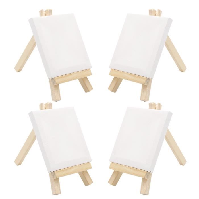 Kit Créatif Mini Chevalets Avec Toiles, Pinceaux Et Couleurs - Lot De 2 Pour Peinture à La Maison Ou En Voyage