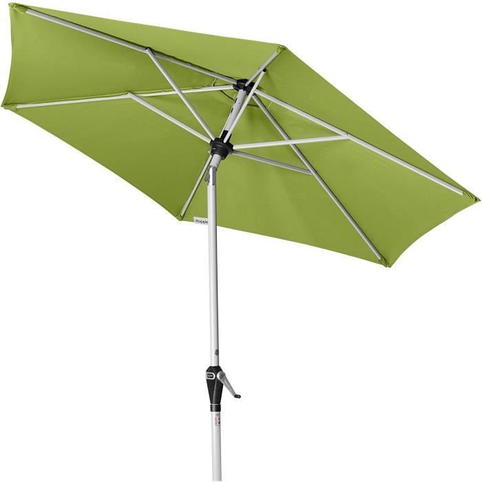 Parasol De Jardin Exterieur 280 CM, Parasol à Frange Double Toit Avec Manivelle, Parasol