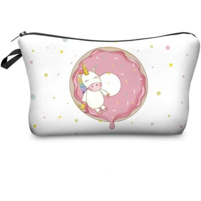 Prite Trousse de maquillage de voyage pour femme, étanche en cuir