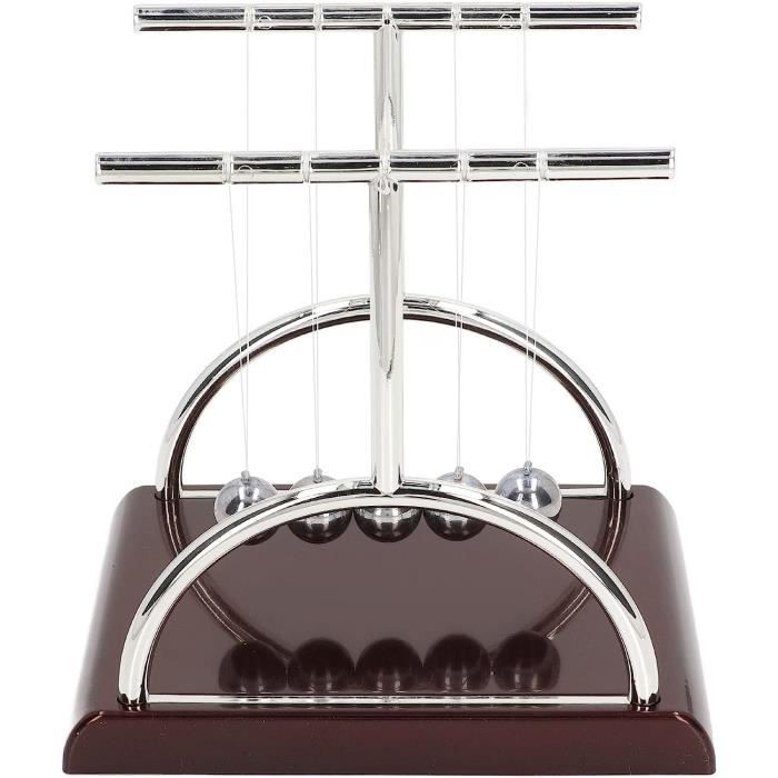 Joyzan Berceau De Newton 5 Boules Pendule - Décoration Bureau Science Physique Avec Base Vin Rouge
