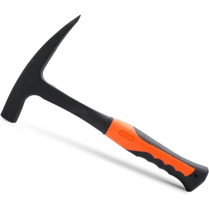 JAPCHET Marteau de pioche de 822 g, marteau de brique géologique, marteau forgé avec poignée antidérapante pour l'exploitation minière, exploré