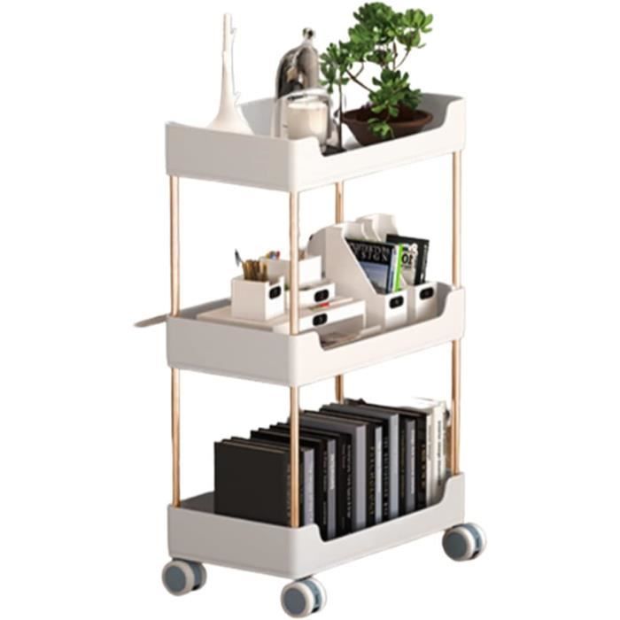 Chariot Roulant 3 Ou 4 Niveaux - Chariot De Rangement Mobile Pour Cuisine, Salon, Garage | Poignée Et 4 Roues | Dimensions 37x25 Cm - 9