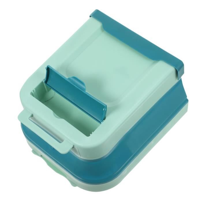 Porte-Sac Poubelle Suspendu Avec Couvercle - Pour Porte D'Armoire De Cuisine - PP - Bleu Foncé - 26x11.5x2.5 Cm