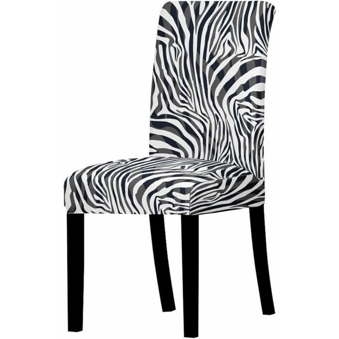 Housse De Chaise, Feuilles Noires Blanches Large Chair Covers Pour Salle à Manger,Housse Chaise Extensible,Facile à Installer Et Nettoyer Pour La Décoration Fête Banquets Hôtel,4 Pièces