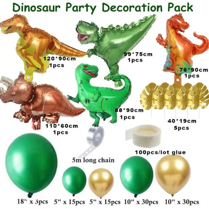 Décoration de fête d'anniversaire dinosaure, kit de guirxiété en