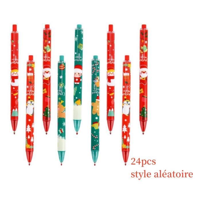 Lot De 4 Stylos Gel Effaçables Noël + 8 Marque-pages - Pointe 0.4 Mm, Encre Thermique Bleue | Pour Enfants, école, Cadeau
