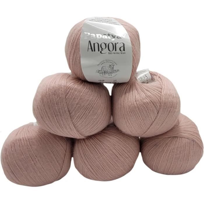 Lot De 6 Pelotes Laine Mèche 3 Suisses Marron Caramel - Aiguilles 4,5, Acrylique/laine, Occasion