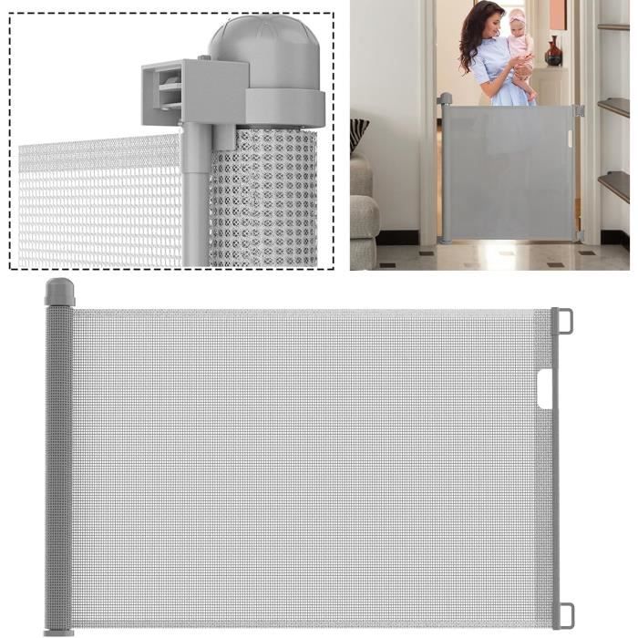 Comparer les prix de Barrière d'escalier - LILIIN - Extensible - Rétractable - Pour bébés et chiens - Gris 300 cm
