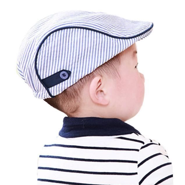 Mignon Bebe Nourrisson Garcon Fille Rayure Beret Casquette Casquette De Baseball En Pointe Bu Soins Bebe315 Bleu Cdiscount Pret A Porter