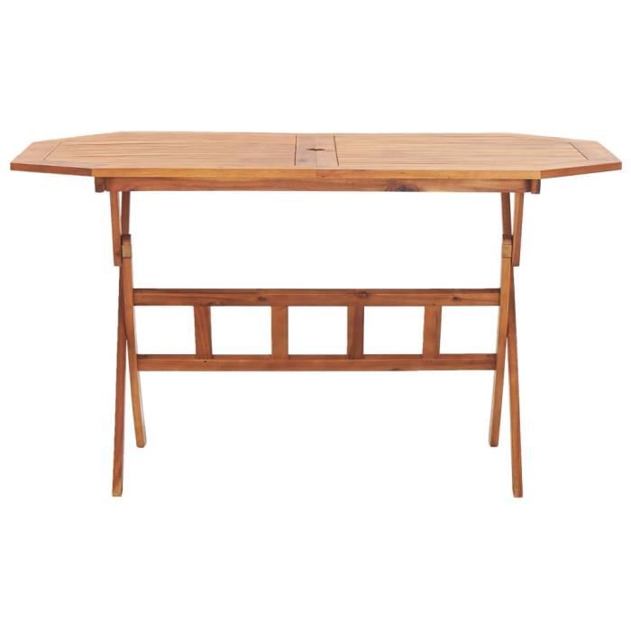 Table pliable de jardin - KAI - 135 x 85 x 75 cm - Bois d'acacia massif