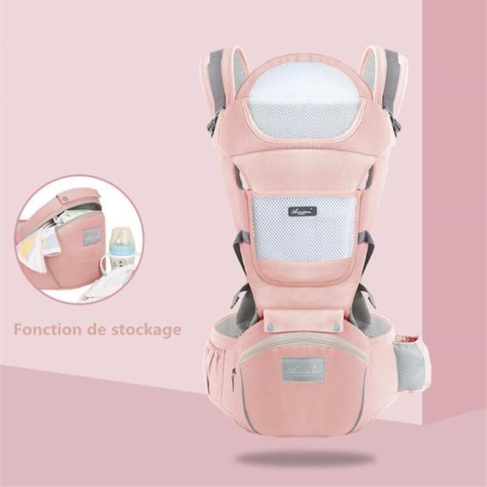Langjing Porte Bebe Ergonomique Avec Siege Capuche Amovible Porte Bebe Physiologique Ventral Dorsal Randonnee En Coton Rose Achat Vente Sangle Pour Meuble Prolongation Soldes Cdiscount