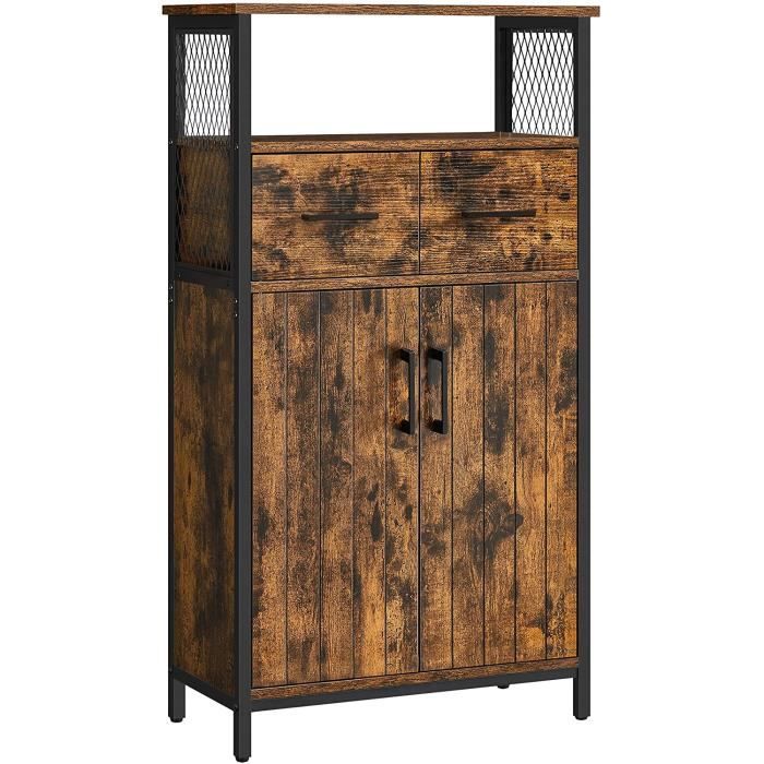 Meuble De Rangement – 3 Tiroirs + Placard, étagère Réglable, Pour Salon