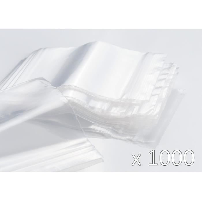 Sachet zip transparent | 80 x 180 mm | Lot de 1000