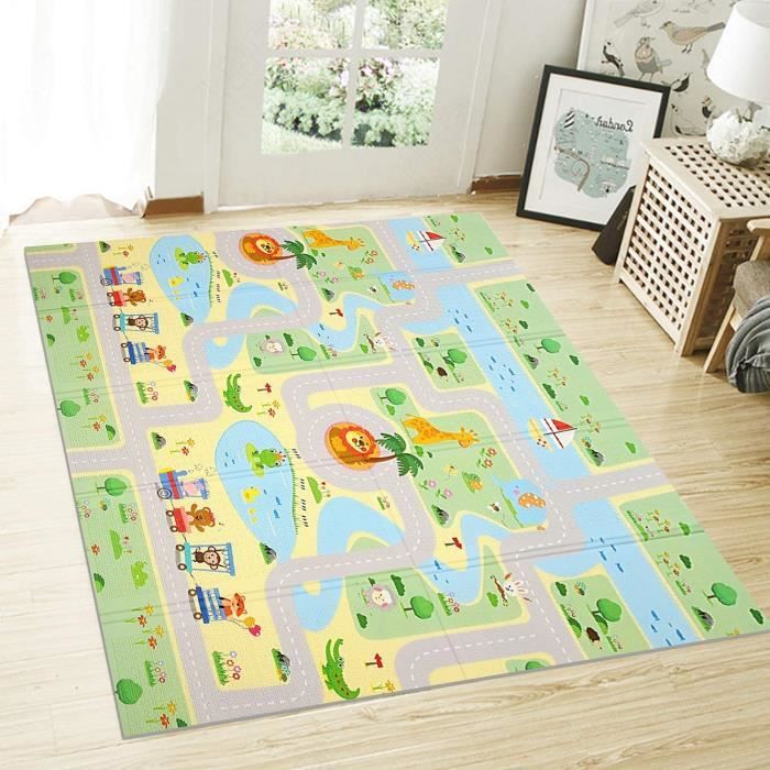 Tapis de jeu pour b?�b?� - Extra large - Pliable - En mousse non toxique - Imperm?�able - Pour 
