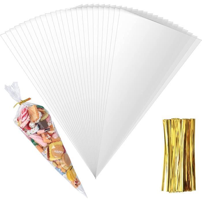 Lot De 200 Sachets En Cellophane Auto-adhésifs Transparents