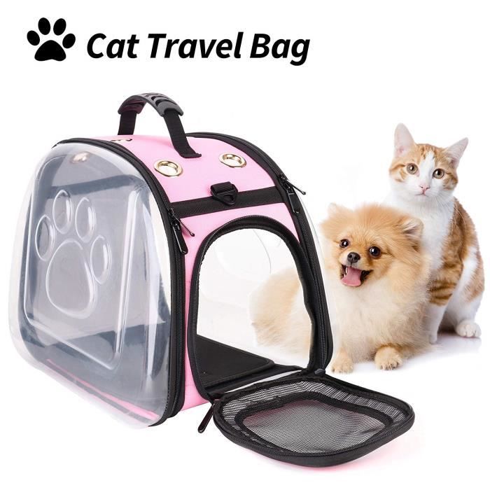 Sac De Voyage Pour Chat Sac De Transport Pour Chaton Pliant Et Respirant Sac A Main Transparent Pour Chat Confort Lapin Voyage Cdiscount