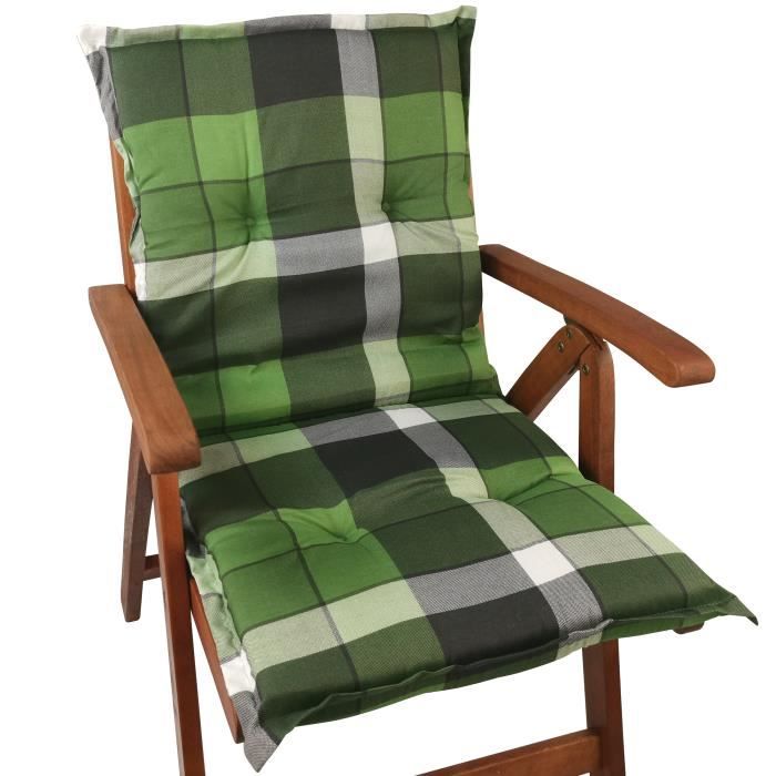 Coussin A Dossier Bas Pour Chaises De Jardin Naxos 98x49x6 Cm Carres Verts Noyau En Mousse Avec Fixations Eu Okotex100 Achat Vente Coussin D Exterieur Coussin A Dossier Bas Pour Cdiscount