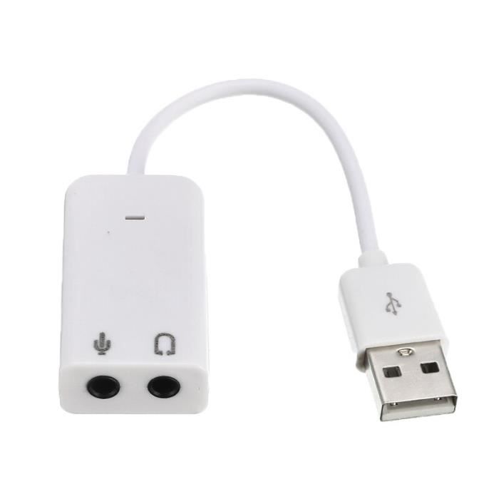 Carte son USB virtuelle 7.1 3D externe USB adaptateur Audio USB 2.0 à Jack 3.5mm écouteur carte son pour ordinateur [F5E0A27]