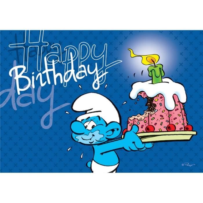 Carte Postale Les Schtroumpfs Happy Birthday 15x10cm Cdiscount Beaux Arts Et Loisirs Creatifs