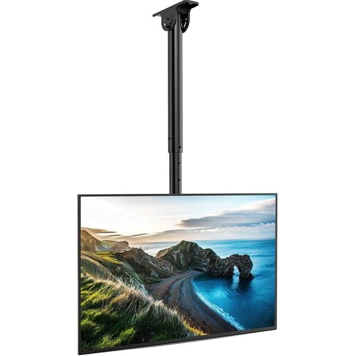 Support TV Plafond PERLESMITH - Inclinable Et Pivotant Pour Écrans 26-65 Pouces, VESA 400x400mm, 50kg Max