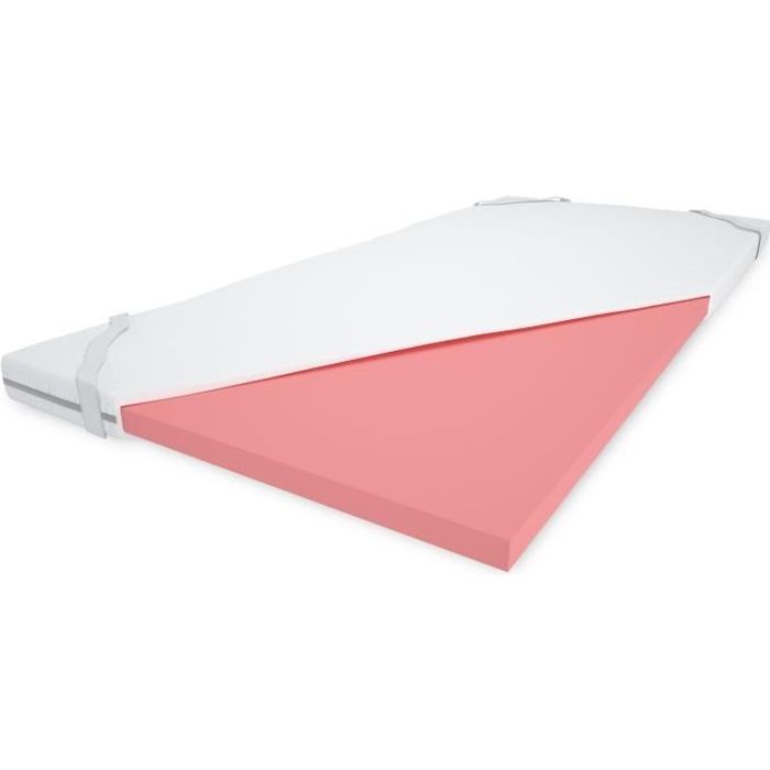 Surmatelas 140x190 Cm Sensation Duvet Confort Moelleux Enveloppe 100 Coton Marque Francaise