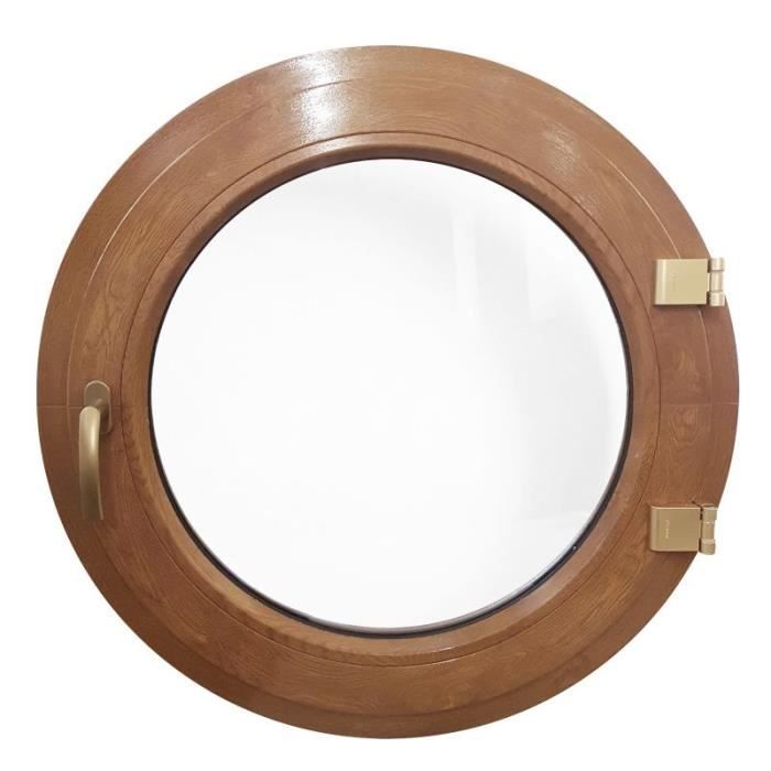 Fenêtre ronde à la française droite 60 cm Blanche PVC oeil de boeuf