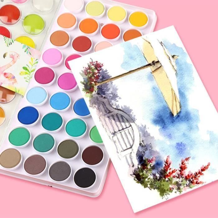 Aquarelle Pigment Set avec 1pc peinture pinceau étudiants dessin outil  fournitures d 'art (36 couleurs) -TUN - Achat / Vente peinture aquarelle  Aquarelle Pigment Set avec 1pc - Cdiscount