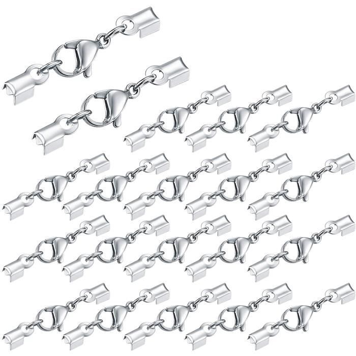 FUGLUS Lot De 20 Fermoirs De Griffe Avec Embout De Cordon