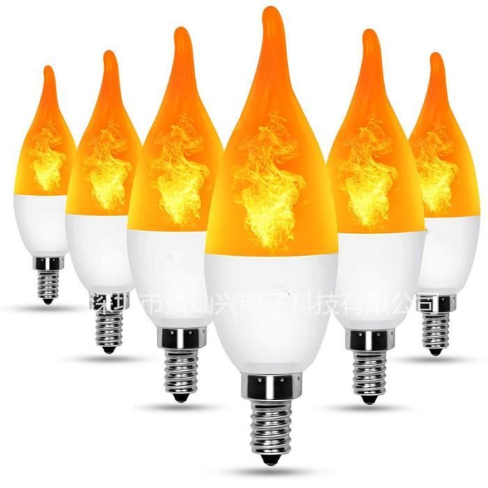 Ampoules LED 3 W E14 Ampoule Effet Flammes avec 3 Modes d'éclairage
