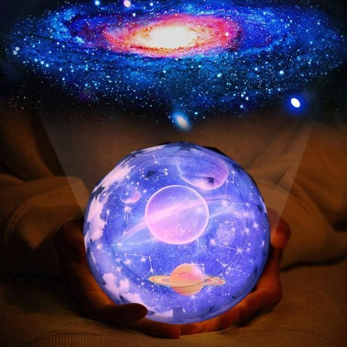 REVEIL SIMULATEUR DAUBE Veilleuse projection etoile Veilleuse Ciel Etoile avec câble USB veilleuse bébé projection rotation de 36