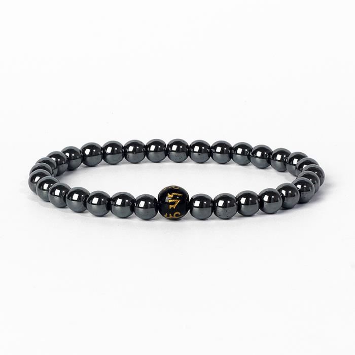 Env. Plus de 68 perles, Perles magnétiques en hématite synthétique, Perles noires, Qualité A, 6 mm, Perle de bracelet lisse, Thérapie magnétique, Bijoux DIY, #B46 - France