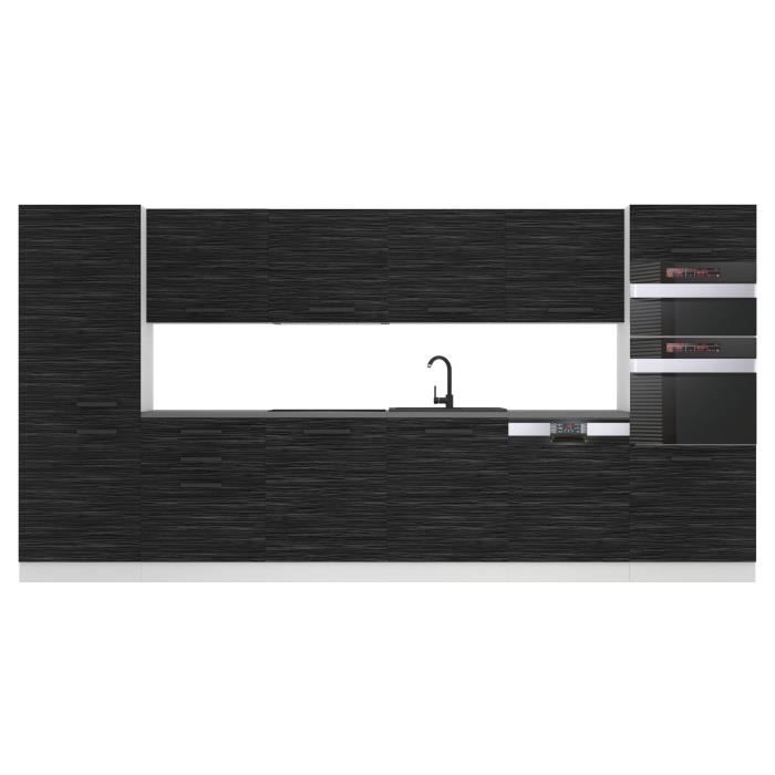 Cuisine Complète - B BELINI GROUP - NAOMI - Ébène Royal - 240x60 cm - Design Contemporain