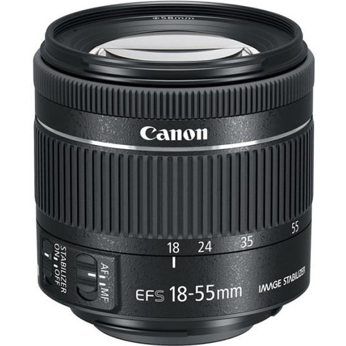 Objectif CANON EF-S 18-55 IS STM f/4-5.6 - Stabilisateur d'image optique - Pour reflex numérique EOS