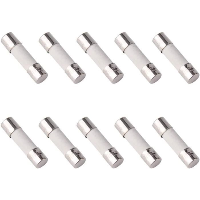 Aexit 100 stuks 250V 6.3A F6.3AL snelblazende glazen buiszekeringen 5 x 20 mm